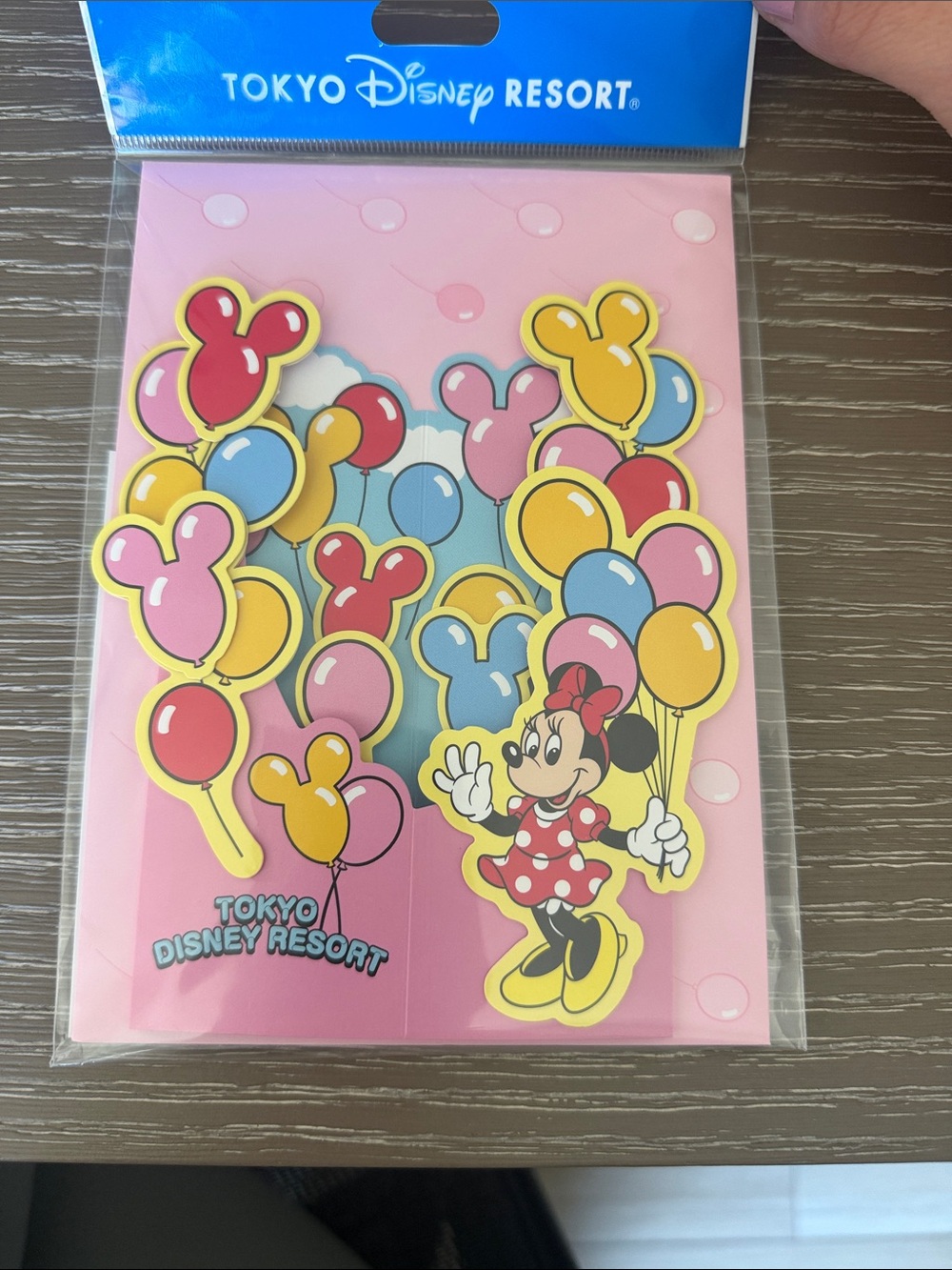 Minnie Mouse Pink Balloon Pop-Up Card
